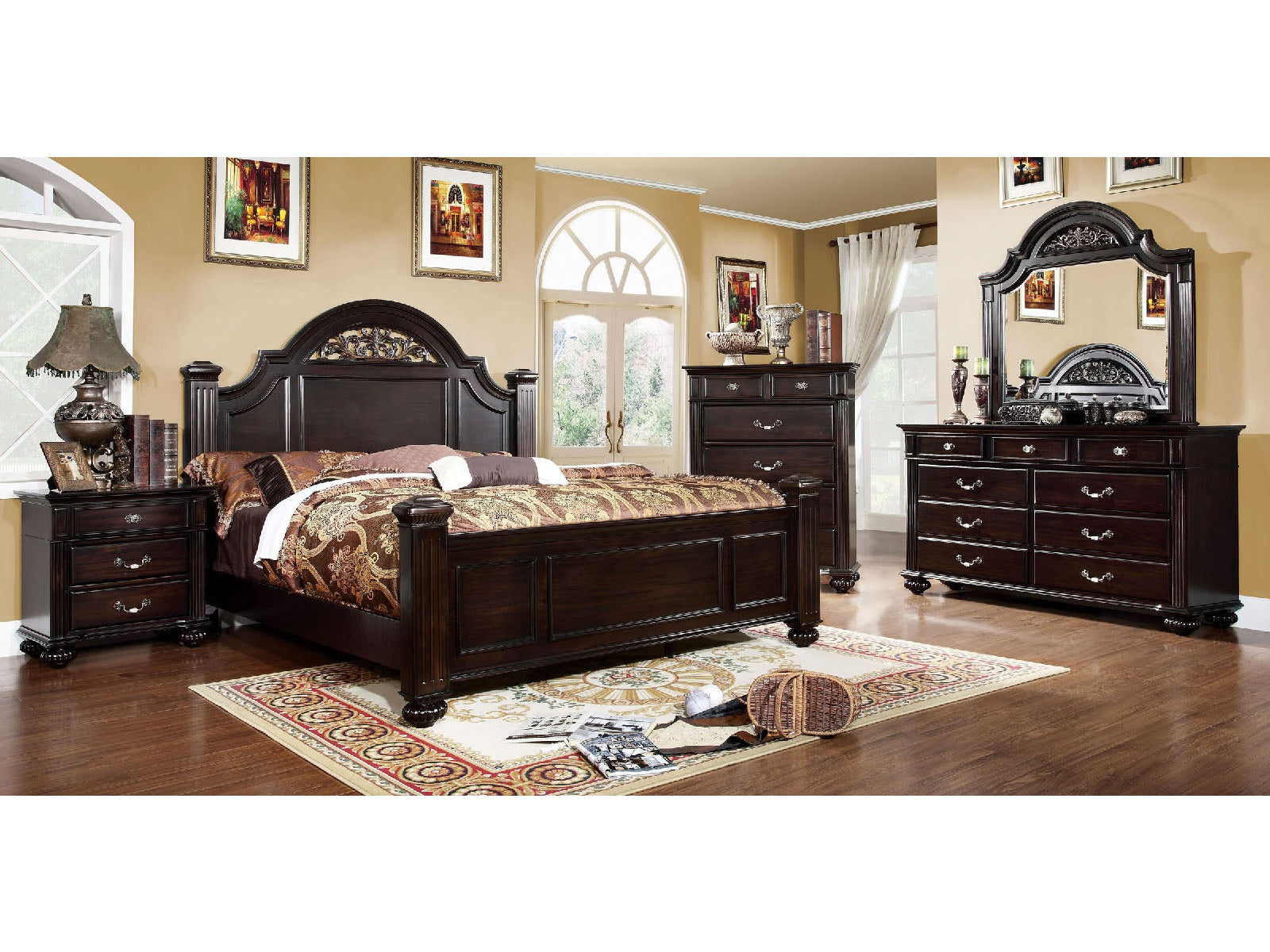 Syracuse Dark Walnut 4 Pc. Queen Bedroom Set