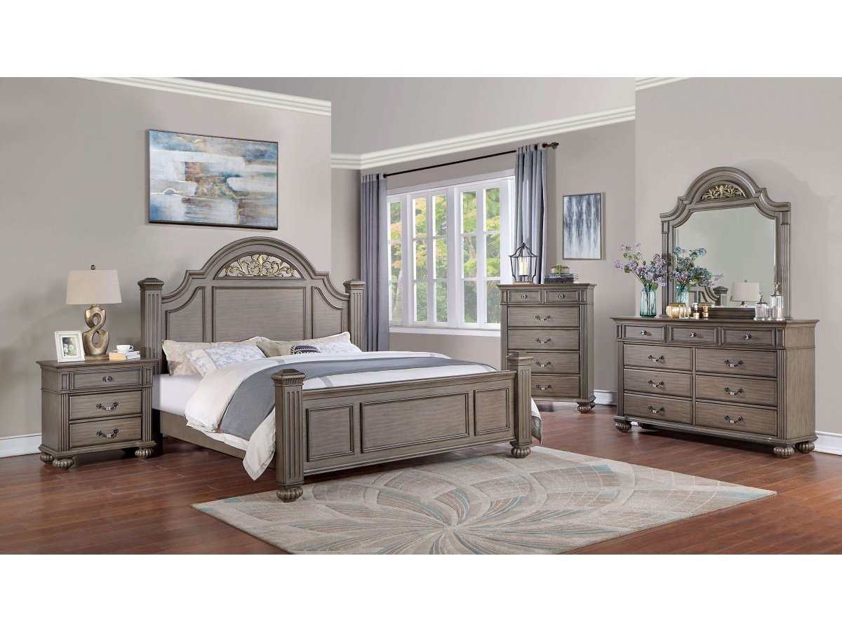 Syracuse Gray 5pc Queen Bedroom Set w/ 2NS