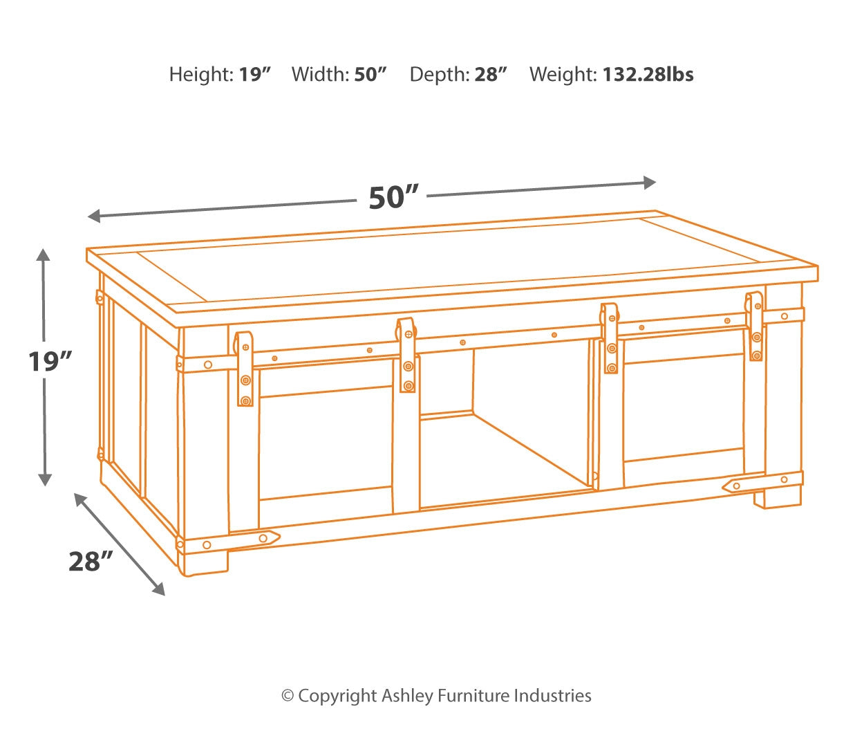 Budmore Rectangular Cocktail Table