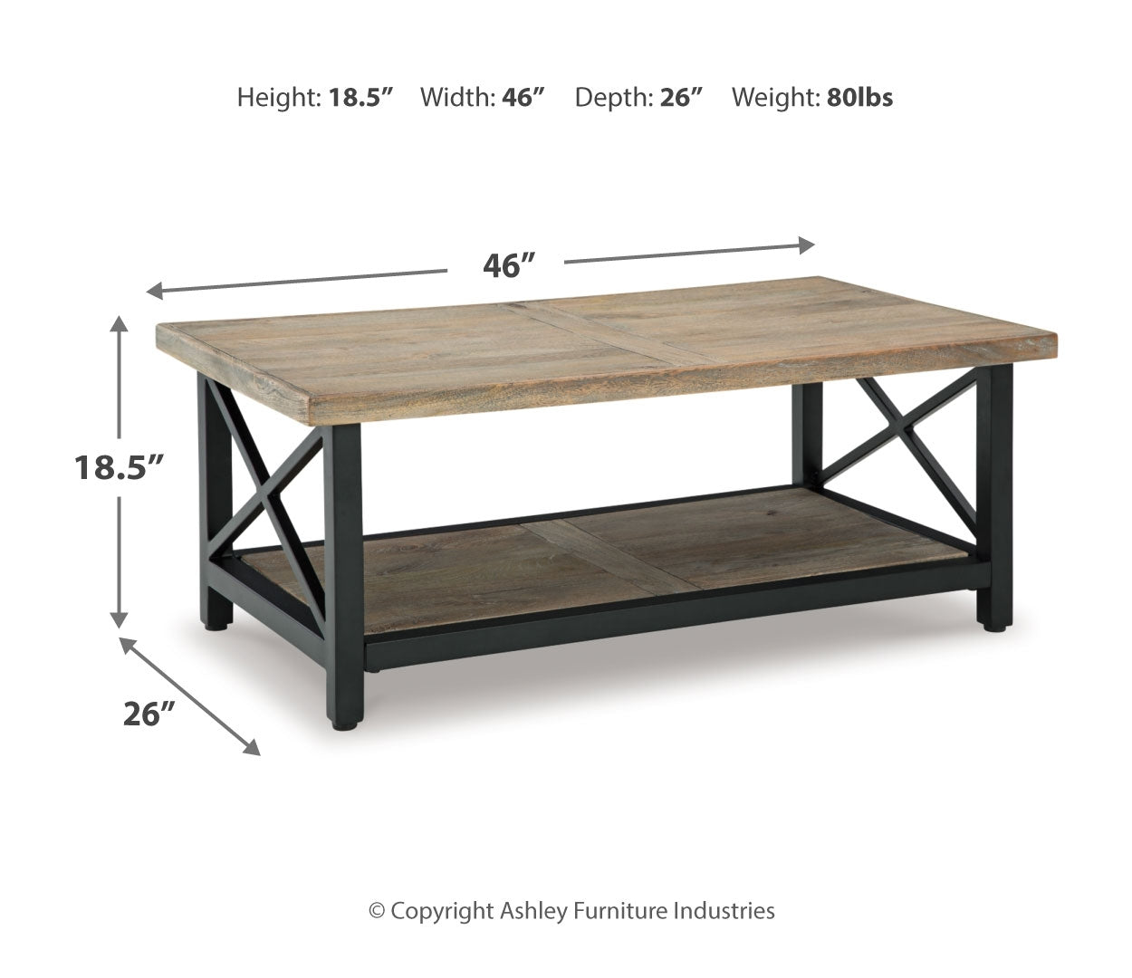 Bristenfort Coffee Table with 1 End Table