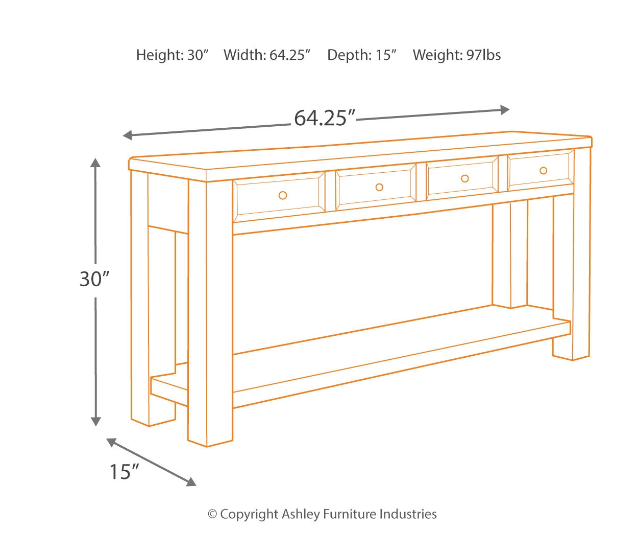 Gavelston Sofa Table