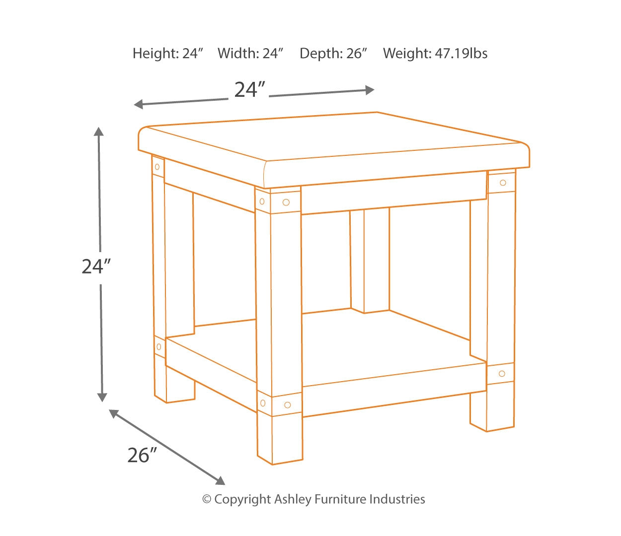 Carynhurst Rectangular End Table