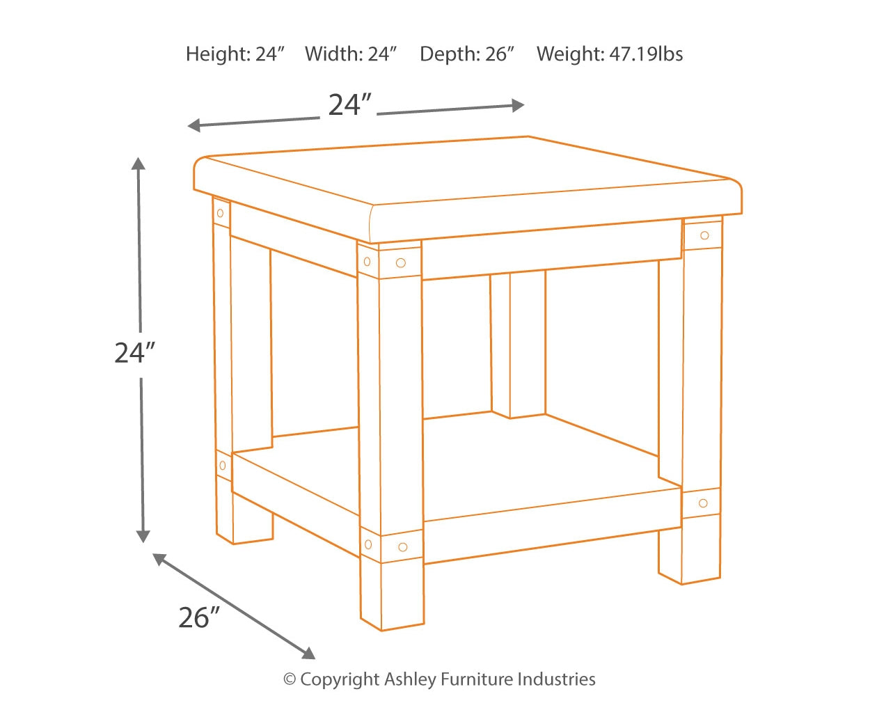 Carynhurst Rectangular End Table