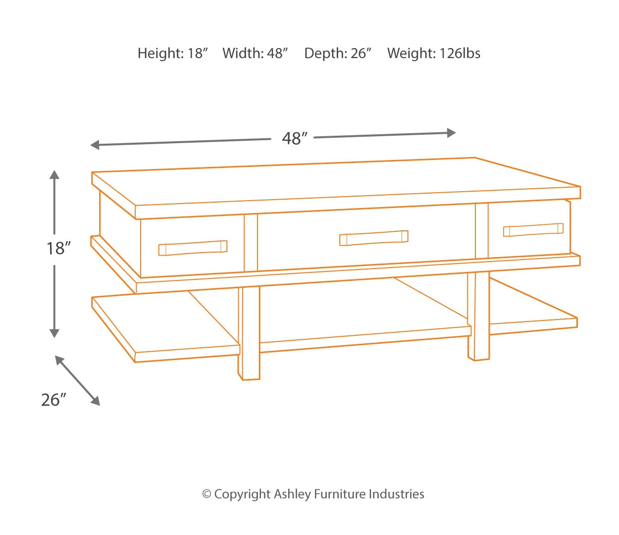 Stanah Coffee Table with 2 End Tables