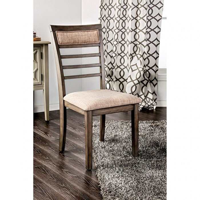 Taylah Weathered Gray & Beige Dining Set / 7pc