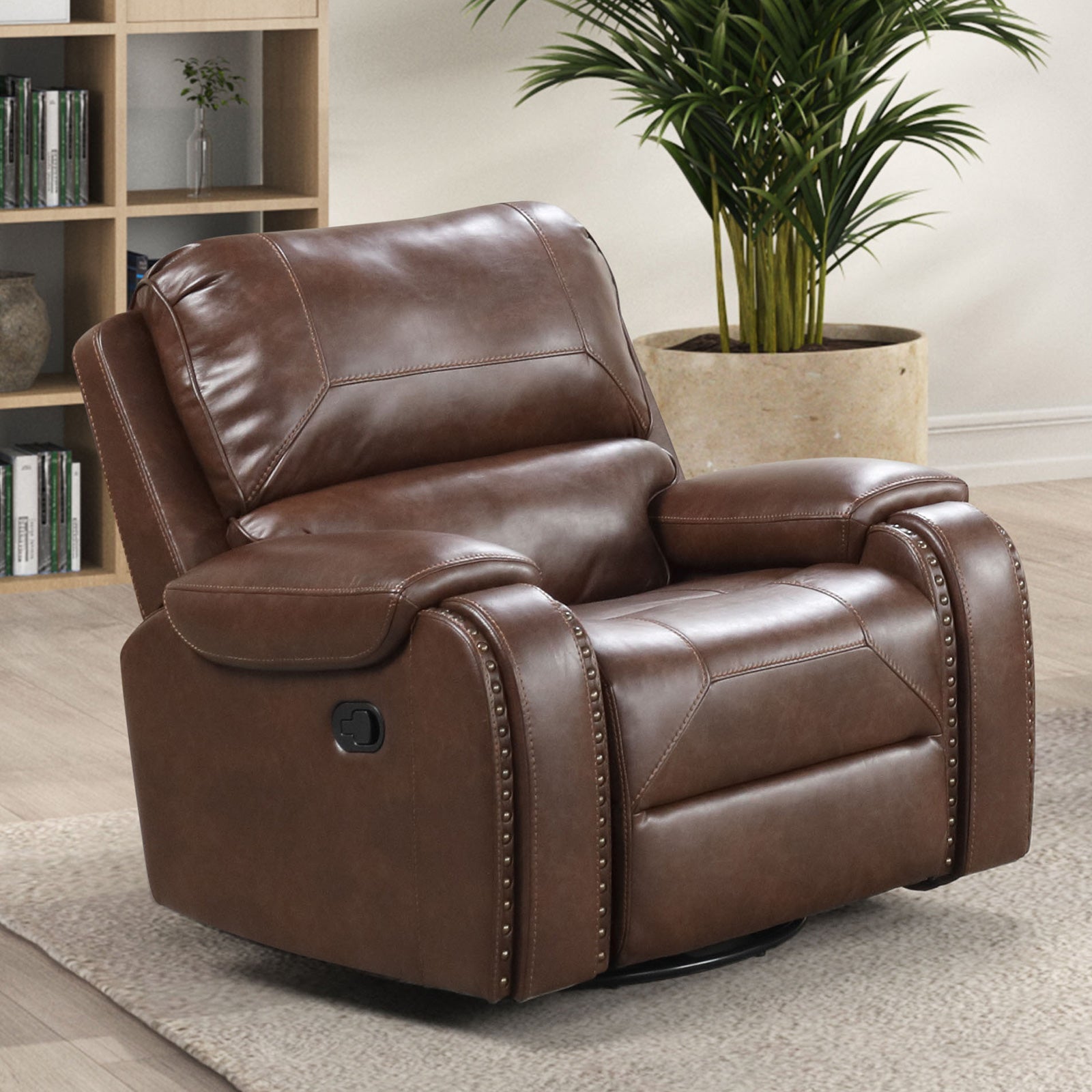 Tepic Brown Leatherette 3 Piece Living Room Set
