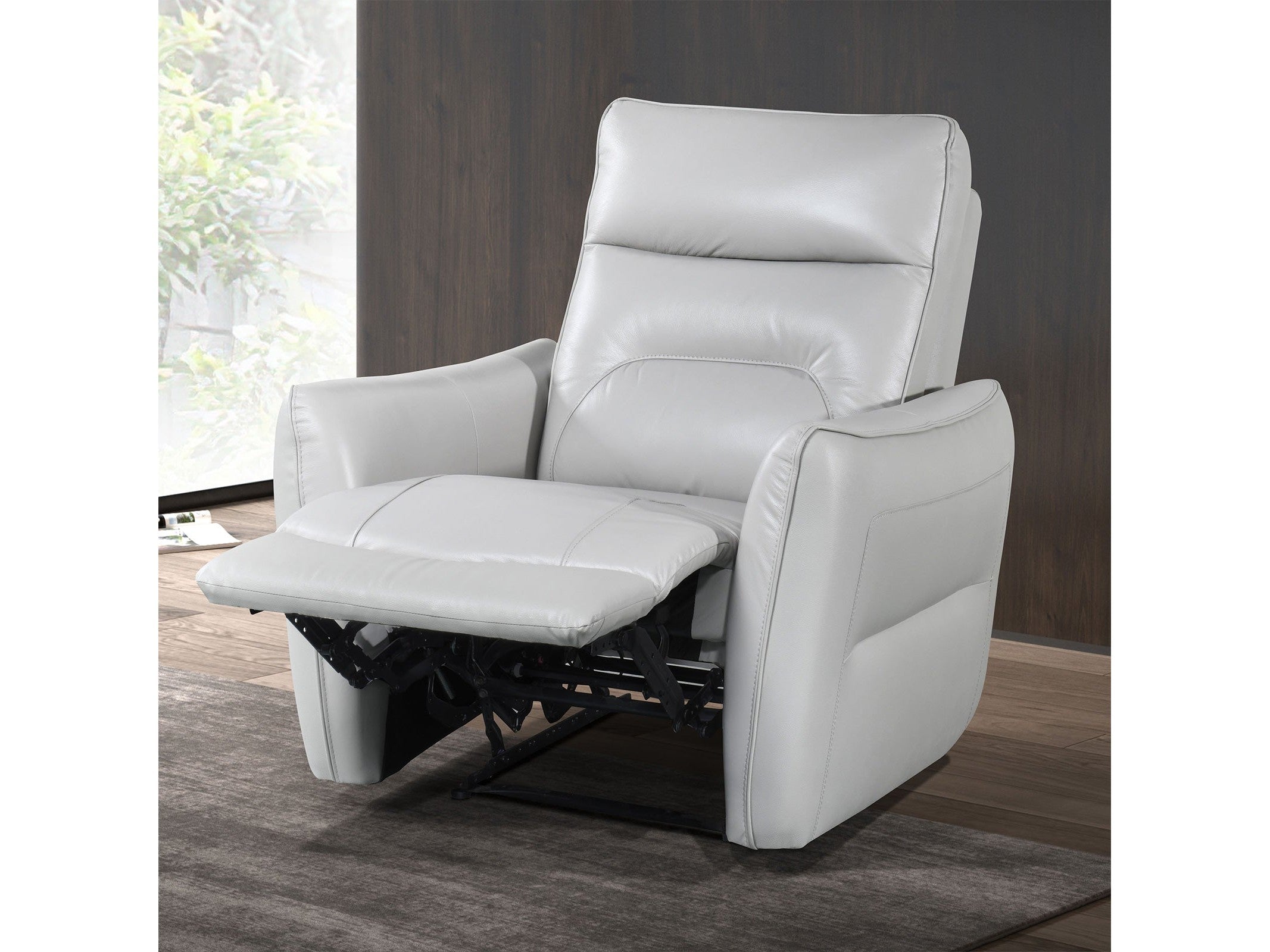 Terentius Taupe Leather Match Power Recliner