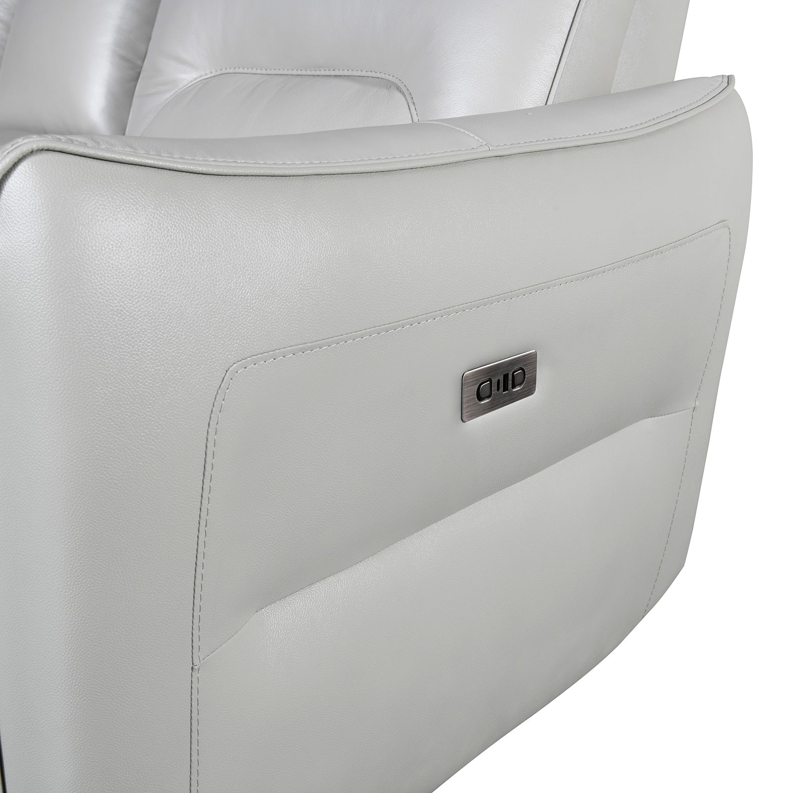 Terentius Taupe Leather Match Reclining Sofa