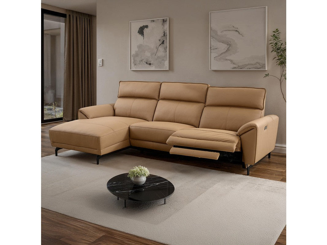 Themis Light Brown Power Sectional