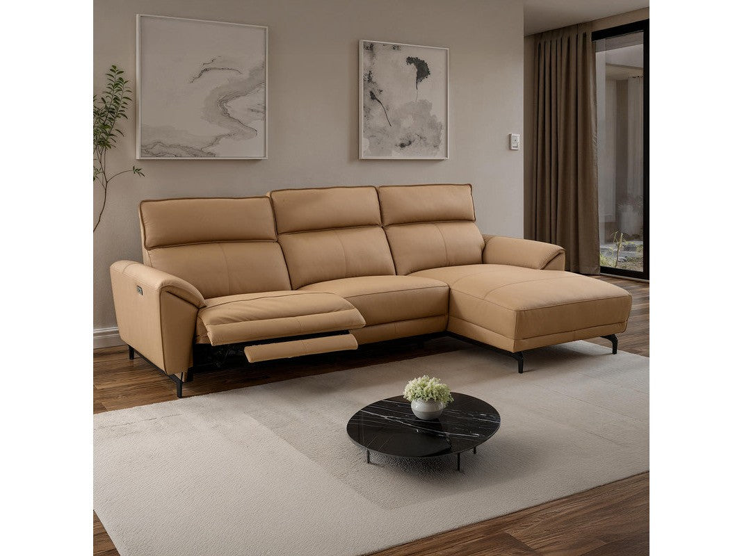 Themis Light Brown Power Sectional