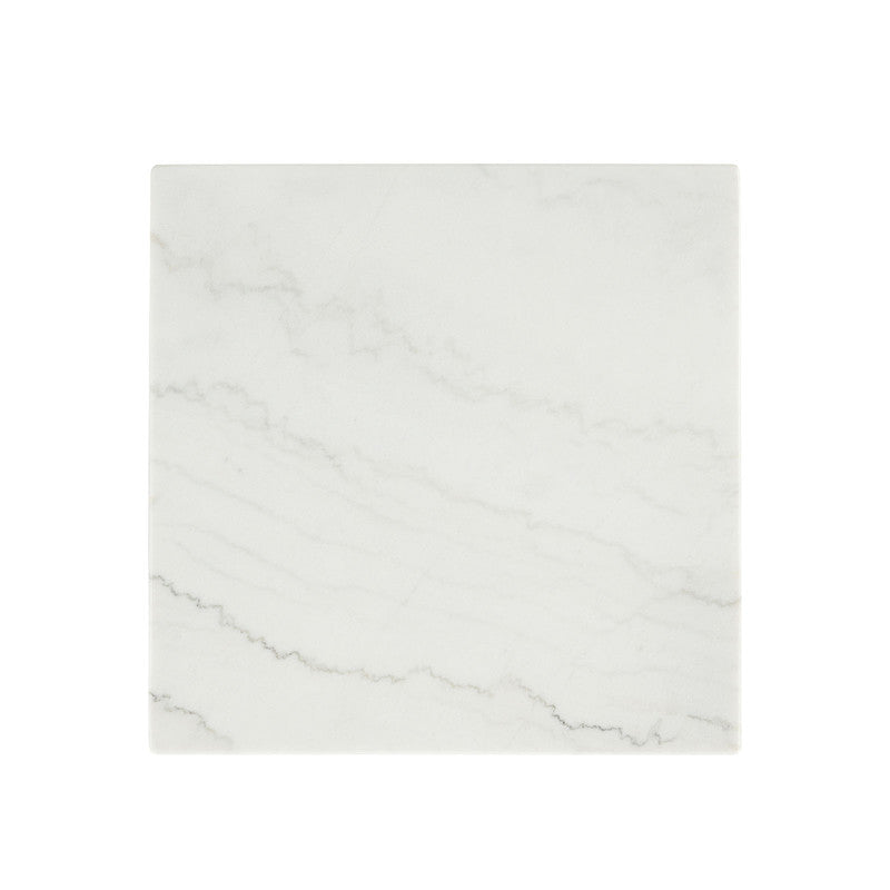 Thisted White/Black Square Marble End Table