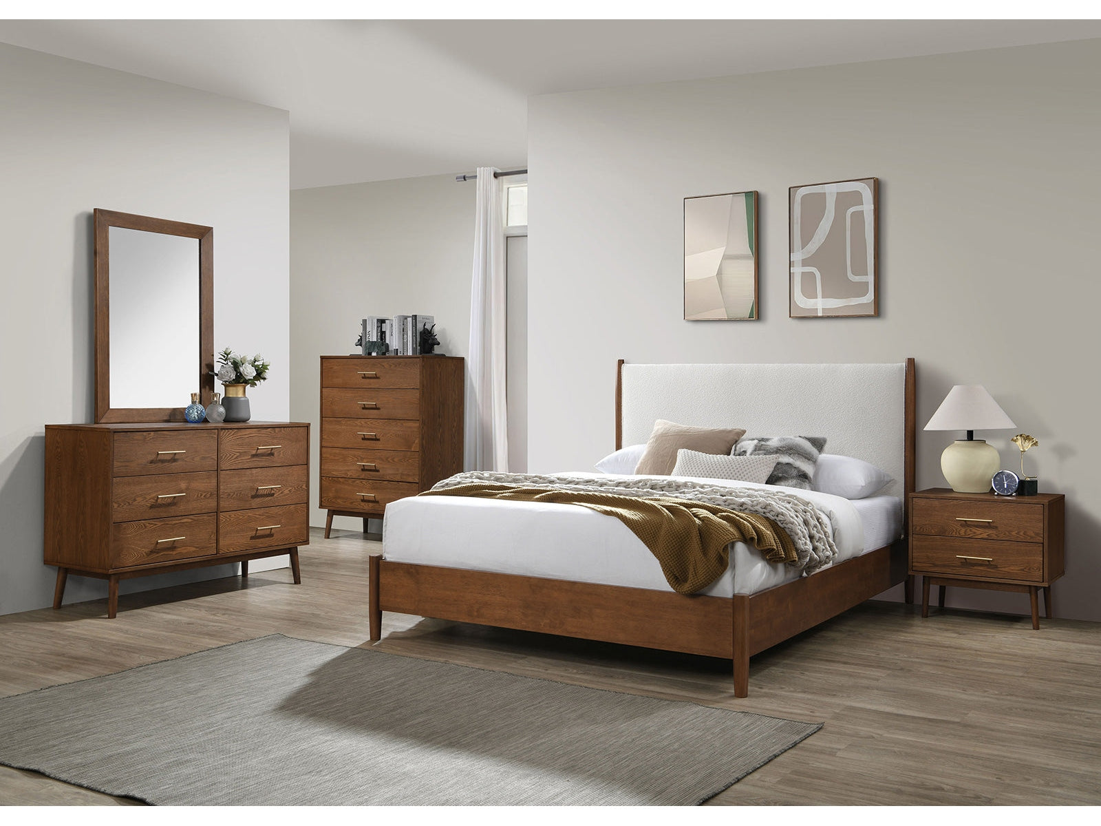 Thusis Walnut/Beige E.King Bed