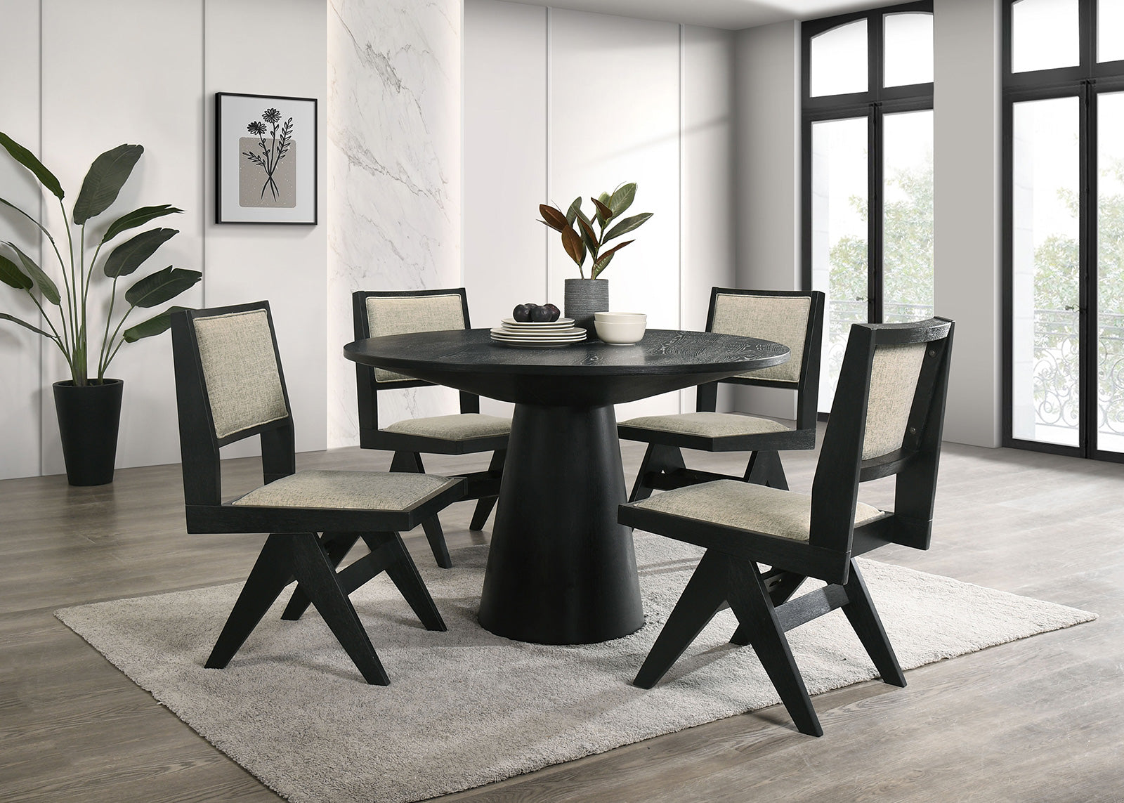 Tottenham Light Gray/Black Side Chair (Set of 2)