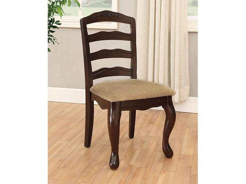 Townsville Dark Walnut & Tan Side Chair (Set of 2)