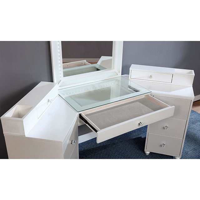 Tracie Luminous White Vanity Set