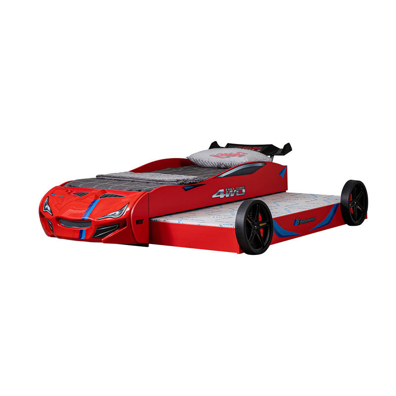 Tracklite Red Car Bed w/ Trundle