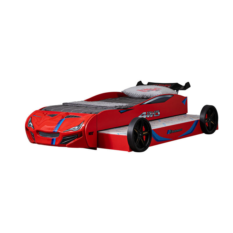 Tracklite Red Car Bed w/ Trundle