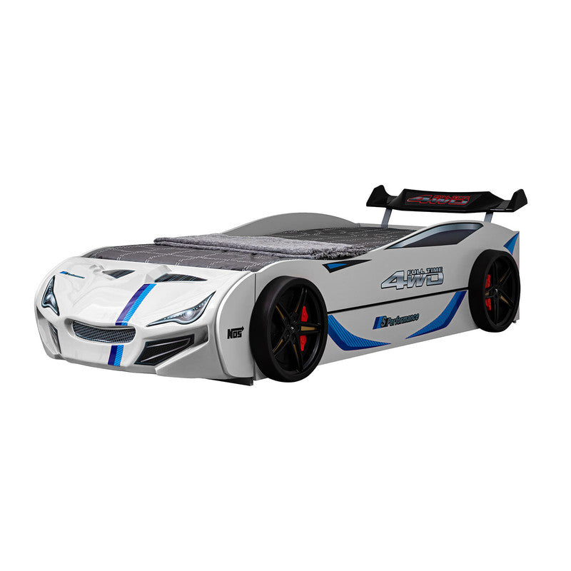Tracklite White Car Bed w/ Trundle