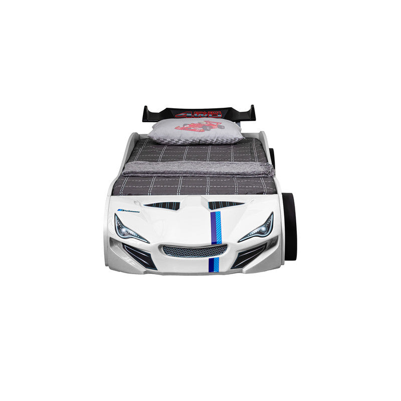 Tracklite White Car Bed w/ Trundle