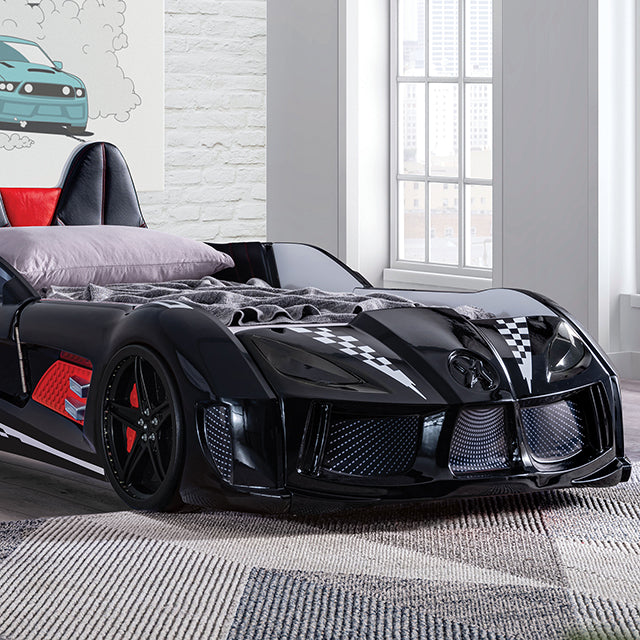 Trackster Black Car Bed / Twin