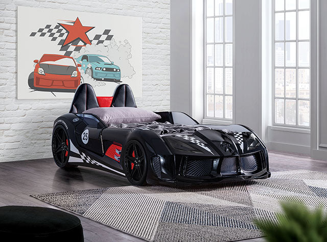 Trackster Black Car Bed / Twin
