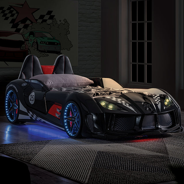 Trackster Black Car Bed / Twin