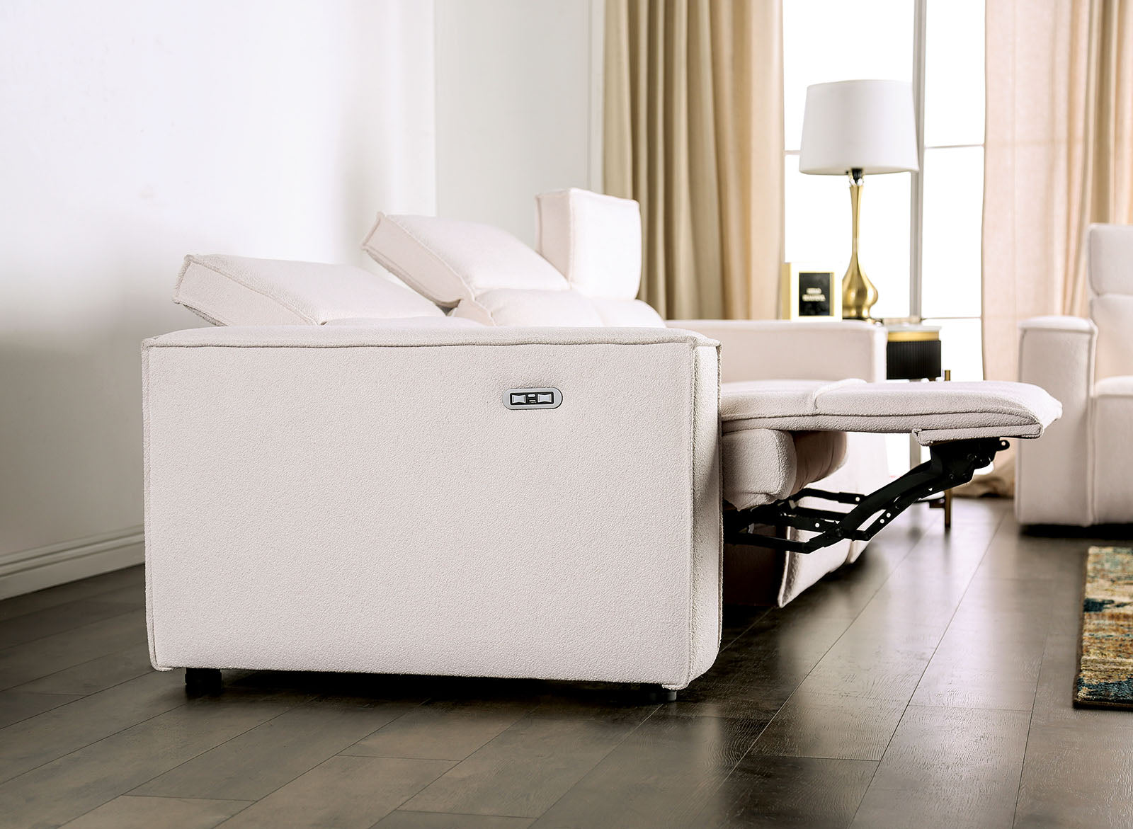 Treharris White Power Reclining Sofa & Loveseat