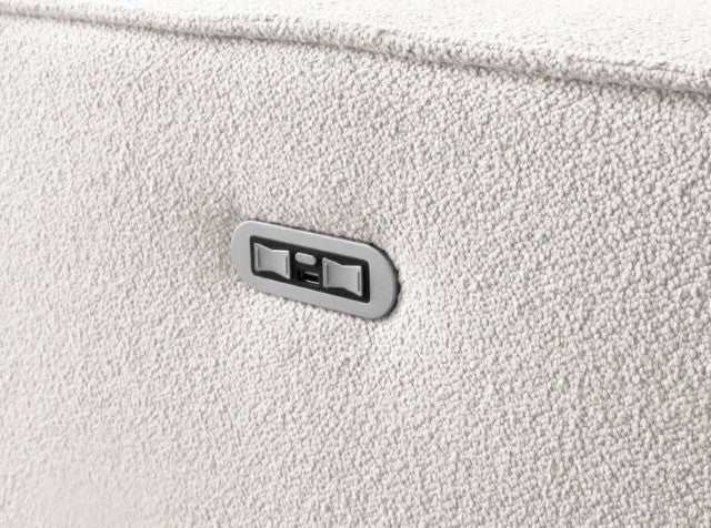 Treharris White Power Reclining Sofa