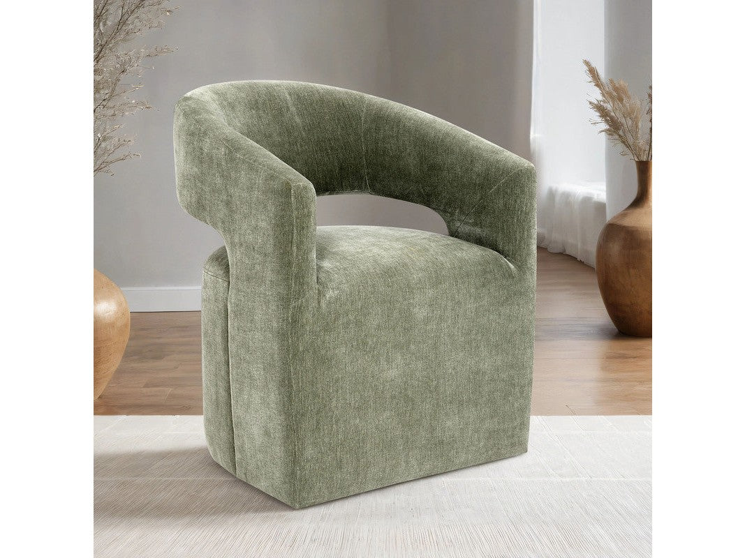 Tresa Green Dining Arm Chair w/ Casters