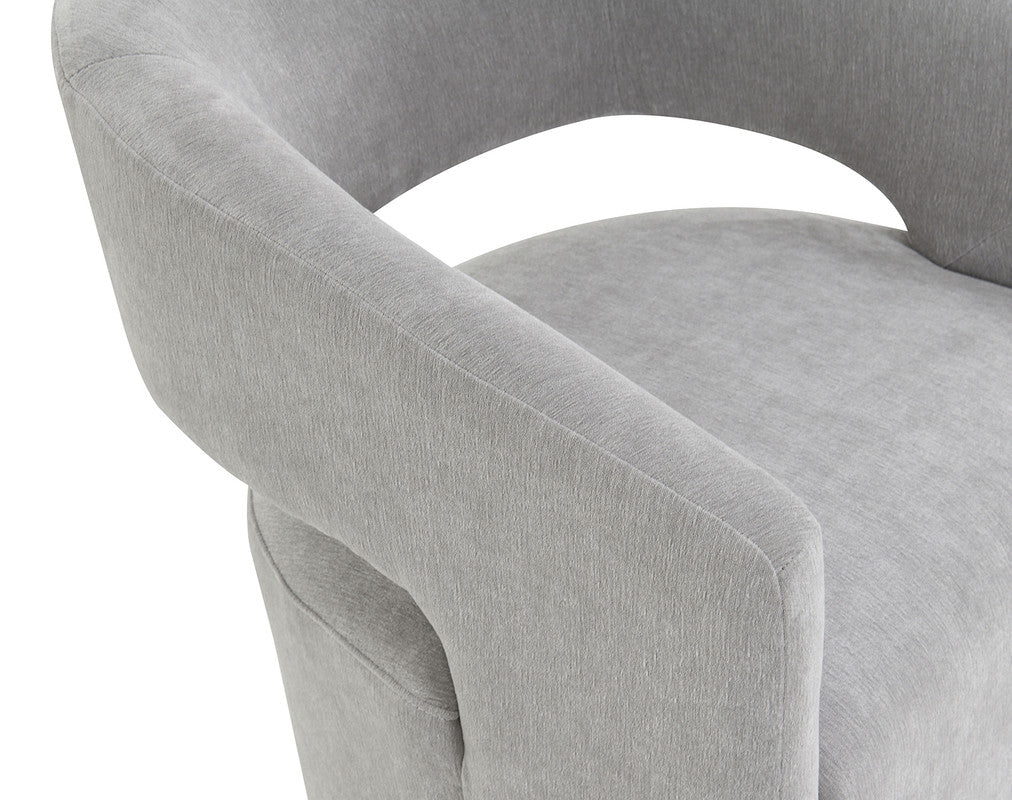 Tresa Light Gray Dining Arm Chair w/ Casters