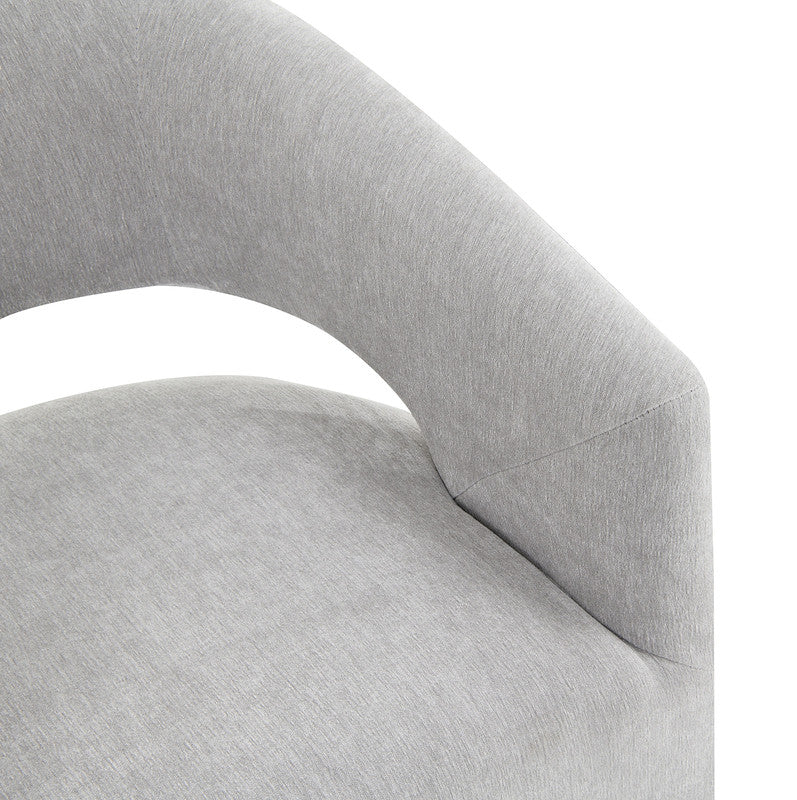 Tresa Light Gray Dining Arm Chair w/ Casters