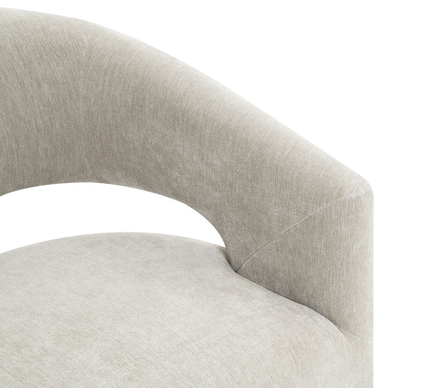 Tresa Taupe Dining Arm Chair w/ Casters