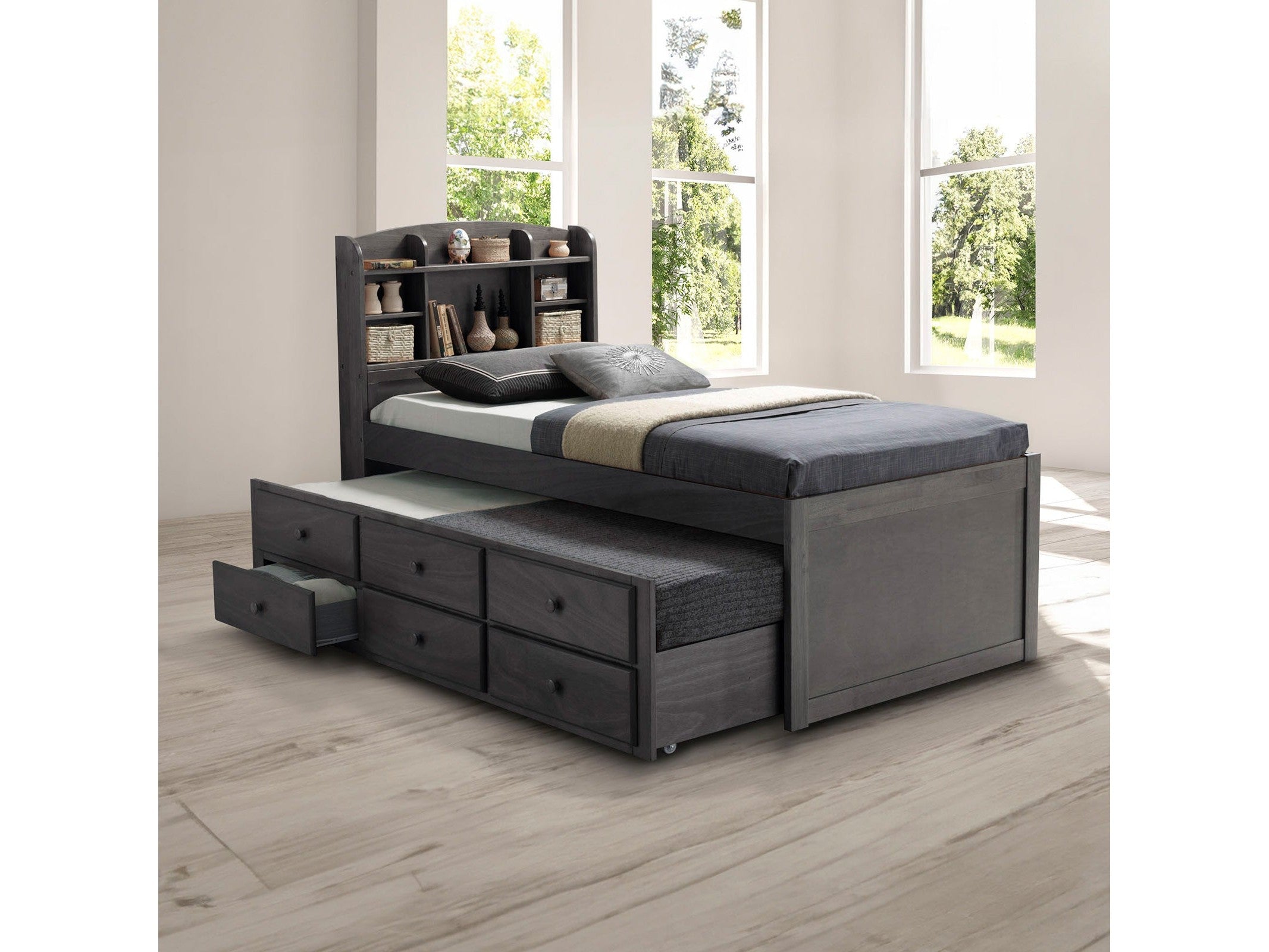 Troutdale Stain Gray Twin Bed