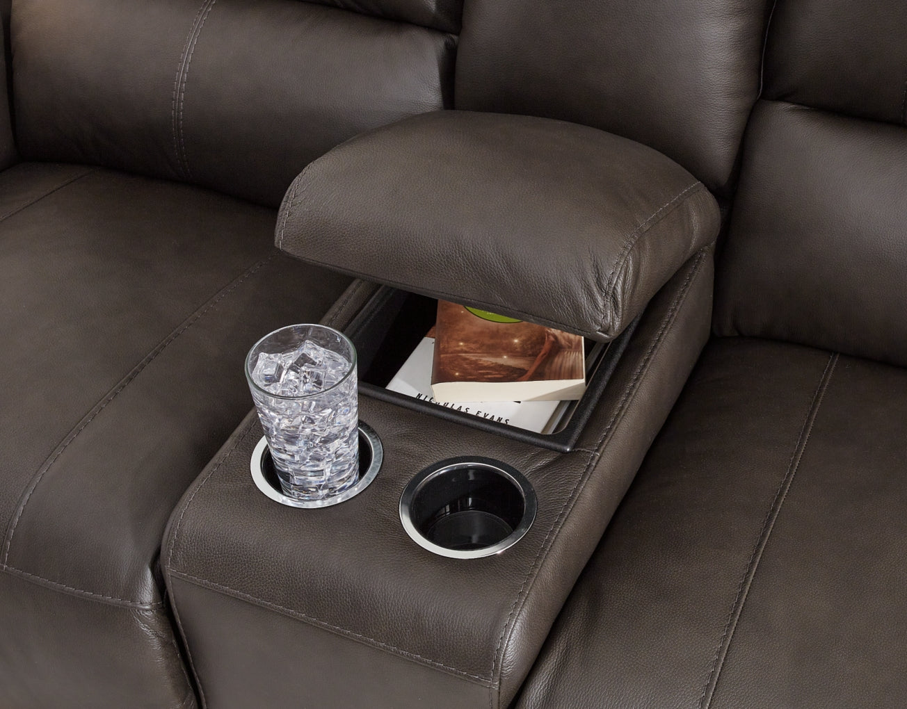 Boxmere DBL Reclining Power Loveseat w/Console