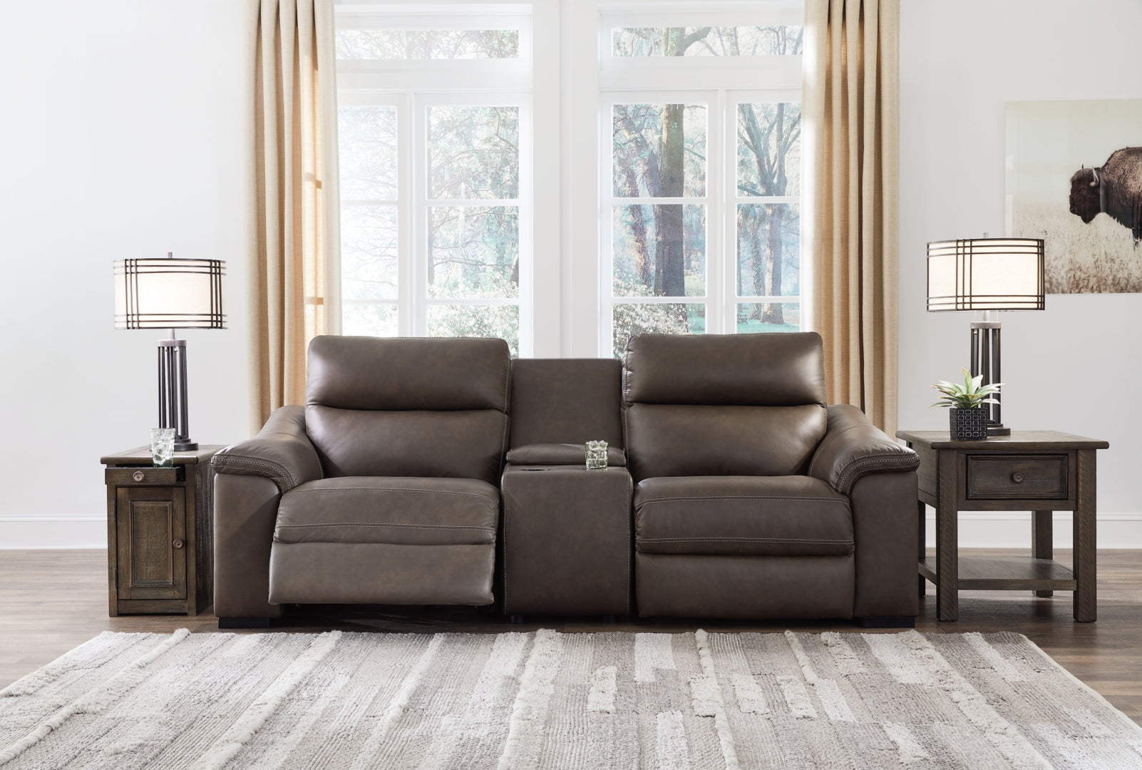 3-Piece Power Reclining Sectional Loveseat with Console