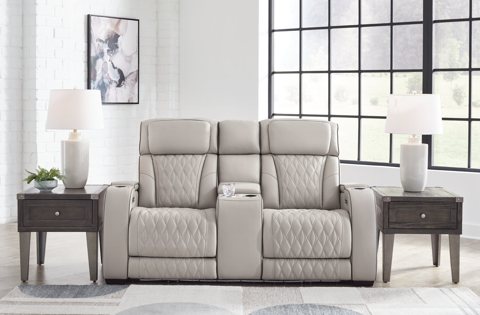 Boyington Power Reclining Loveseat/Console/Adjustable Headrest