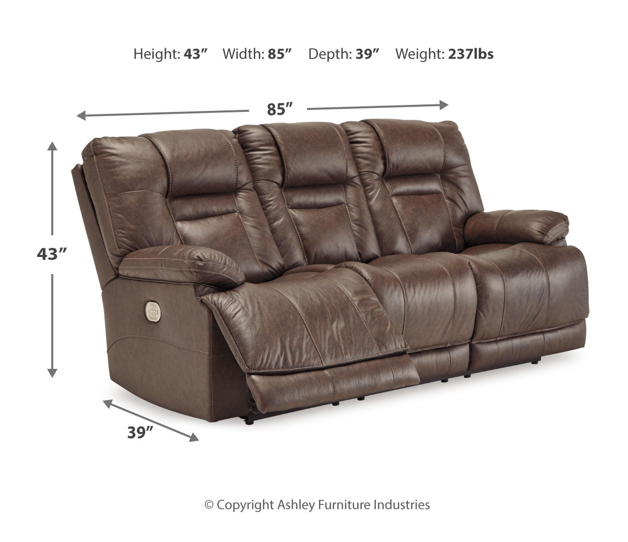 Wurstrow PWR REC Sofa with ADJ Headrest