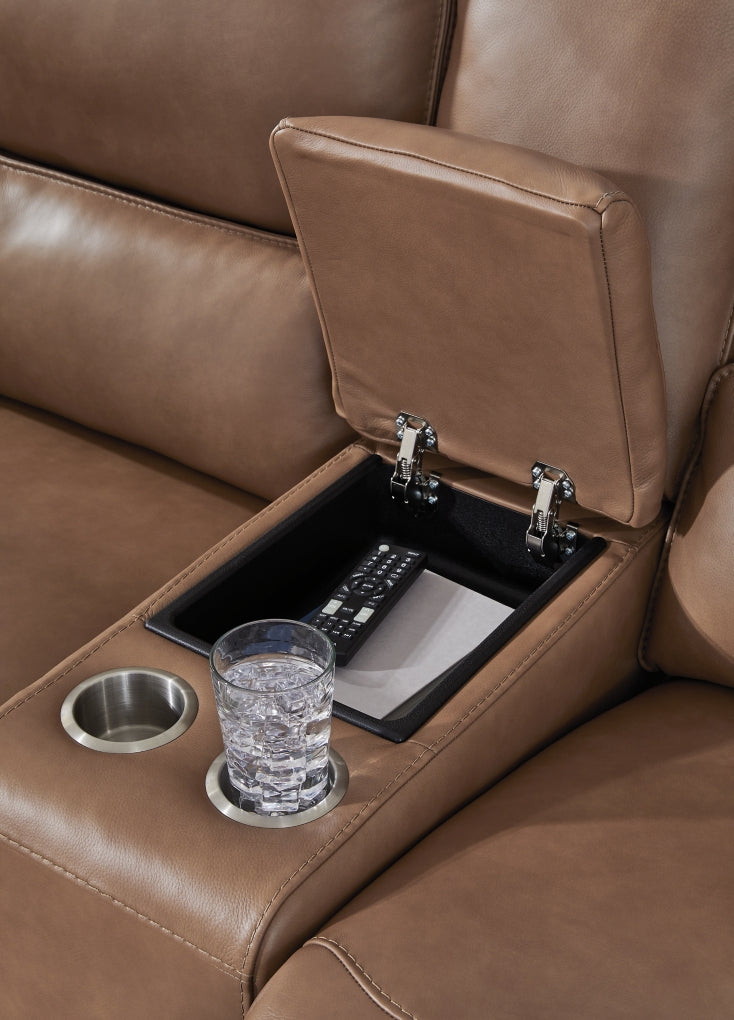 Silverbrooke Power Reclining Loveseat/Console/Adjustable Headrest