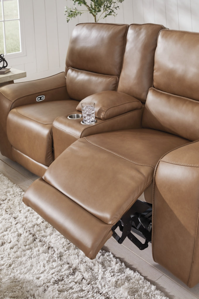 Silverbrooke Power Reclining Loveseat/Console/Adjustable Headrest