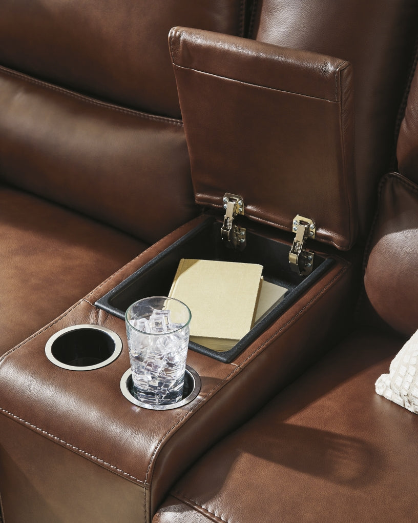 Silverbrooke Power Reclining Loveseat/Console/Adjustable Headrest