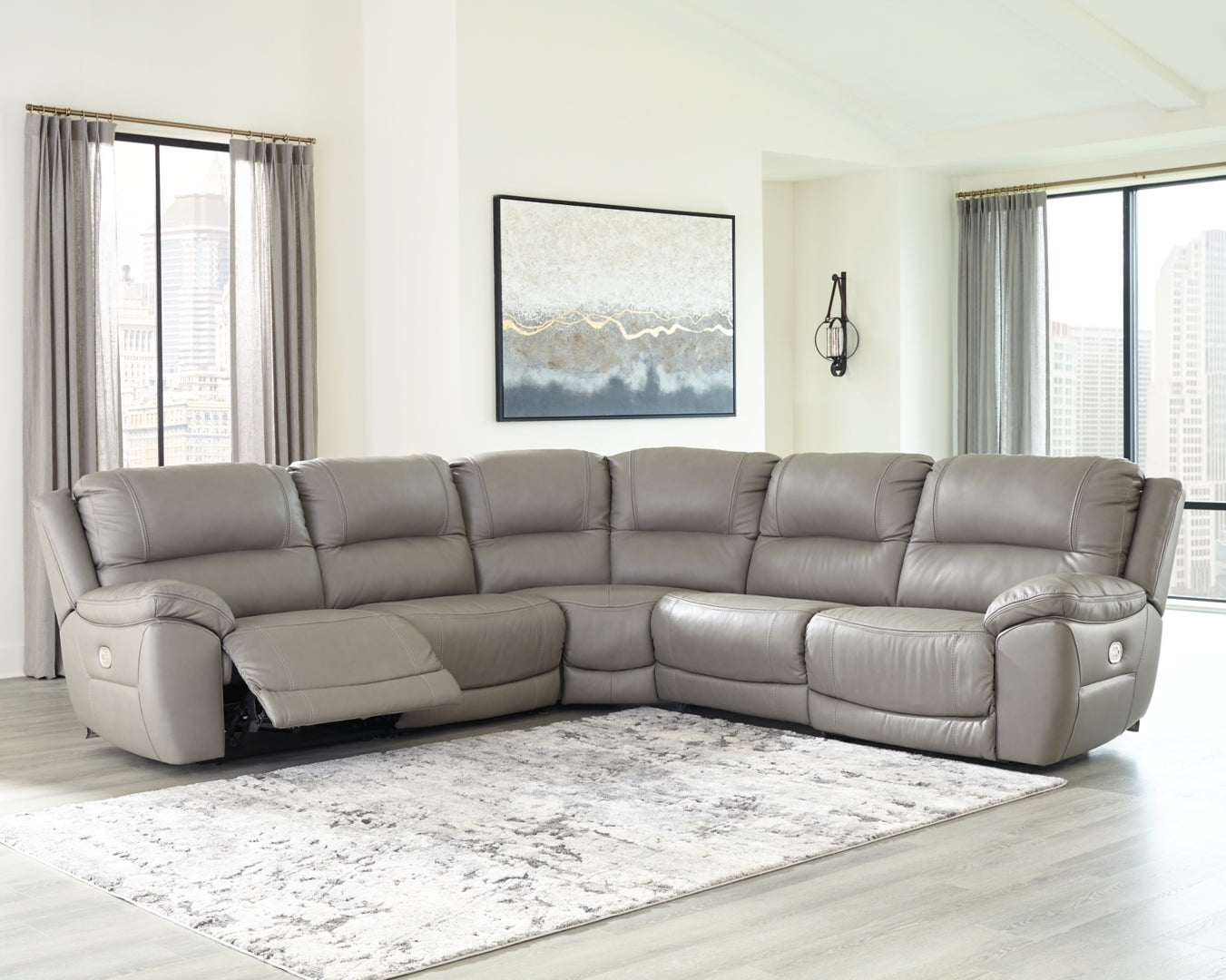 Dunleith 3-Piece Power Reclining Sectional Loveseat with Console