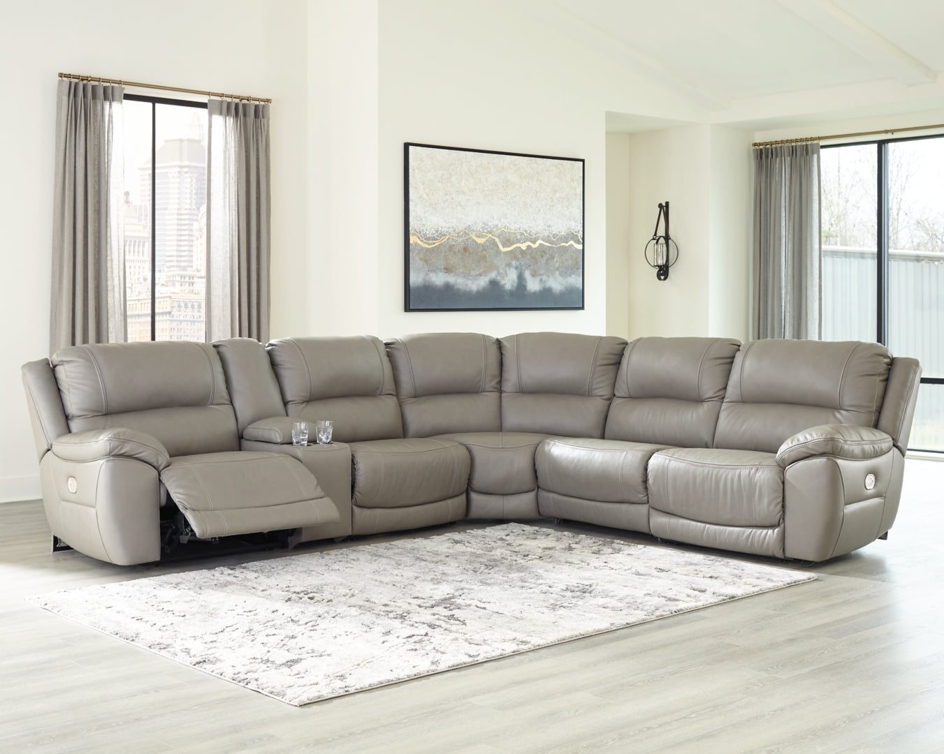 Dunleith 3-Piece Power Reclining Sectional Loveseat with Console