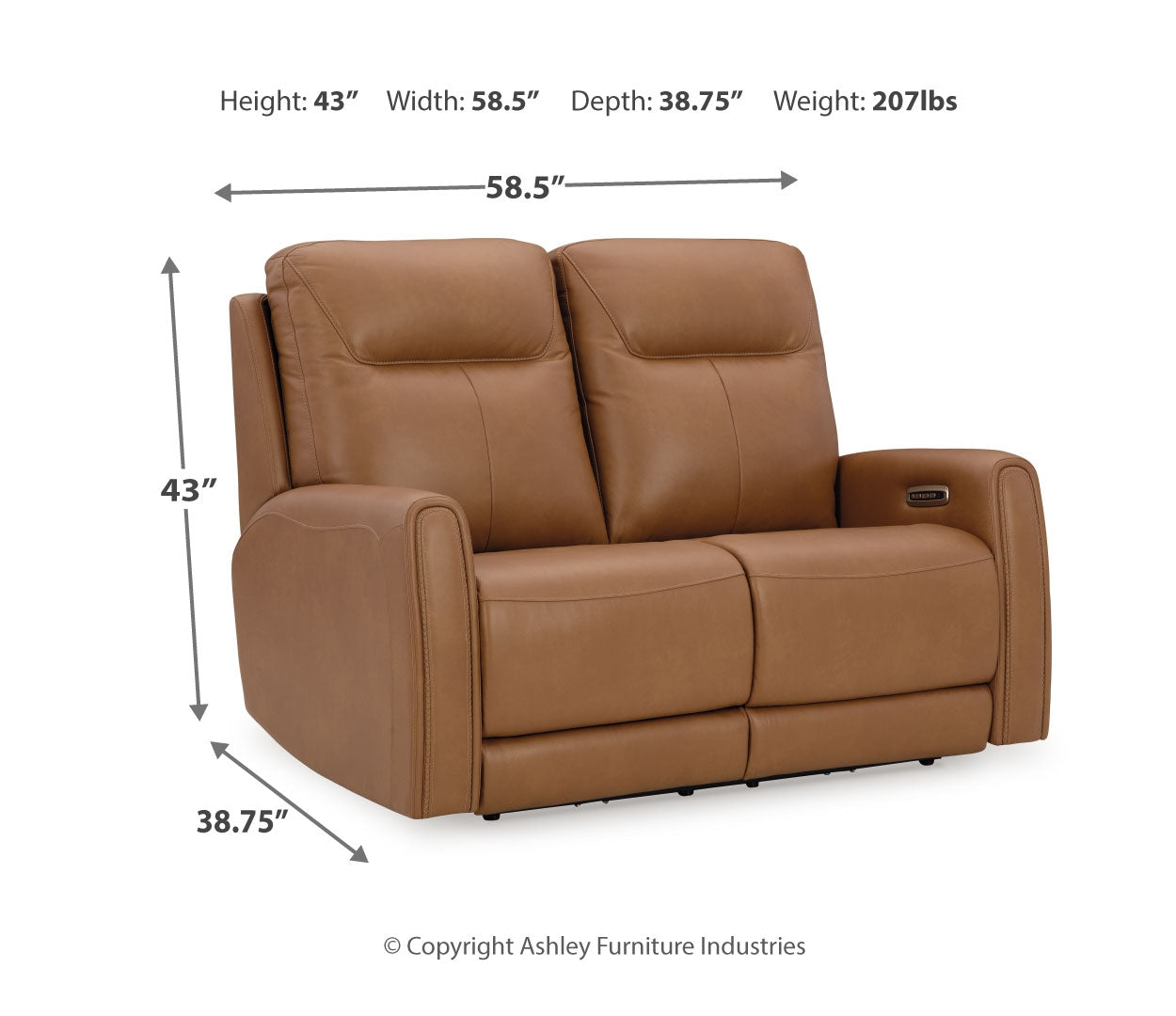 Tryanny PWR REC Loveseat/ADJ Headrest