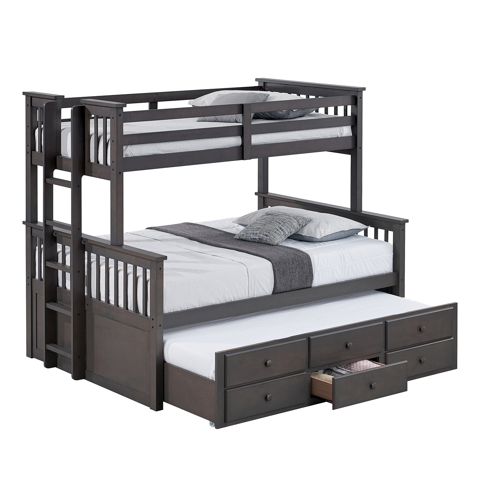 University Stain Gray Twin/Full Bunk Bed
