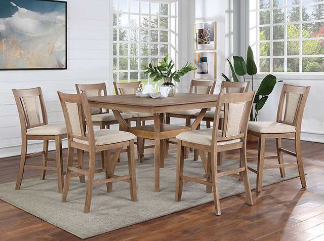 Upminster Natural Tone Counter Height Square Table