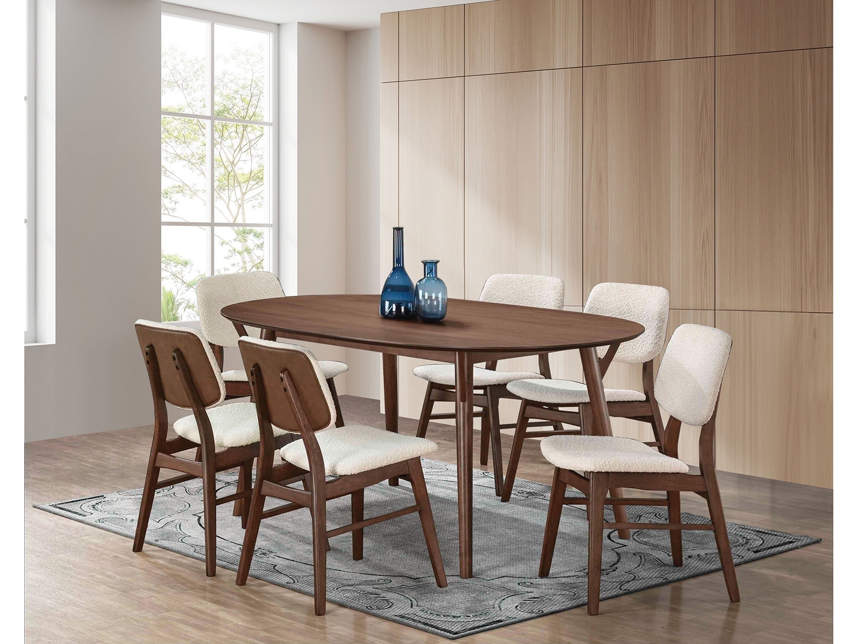 Uzwil Walnut 7 Pc. Dining Room Set