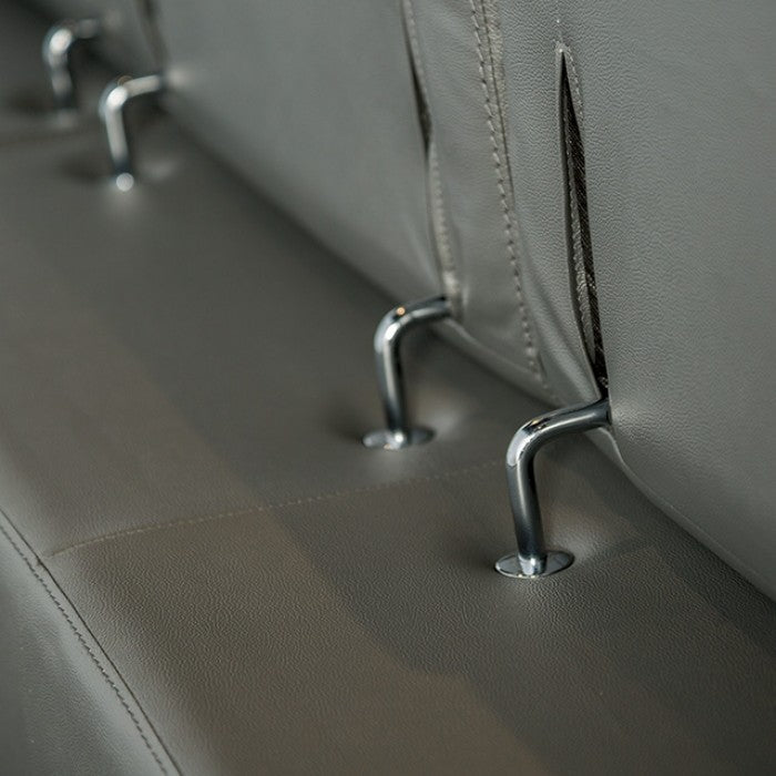Vadso Dark Gray Leather Match Left Chaise Sectional