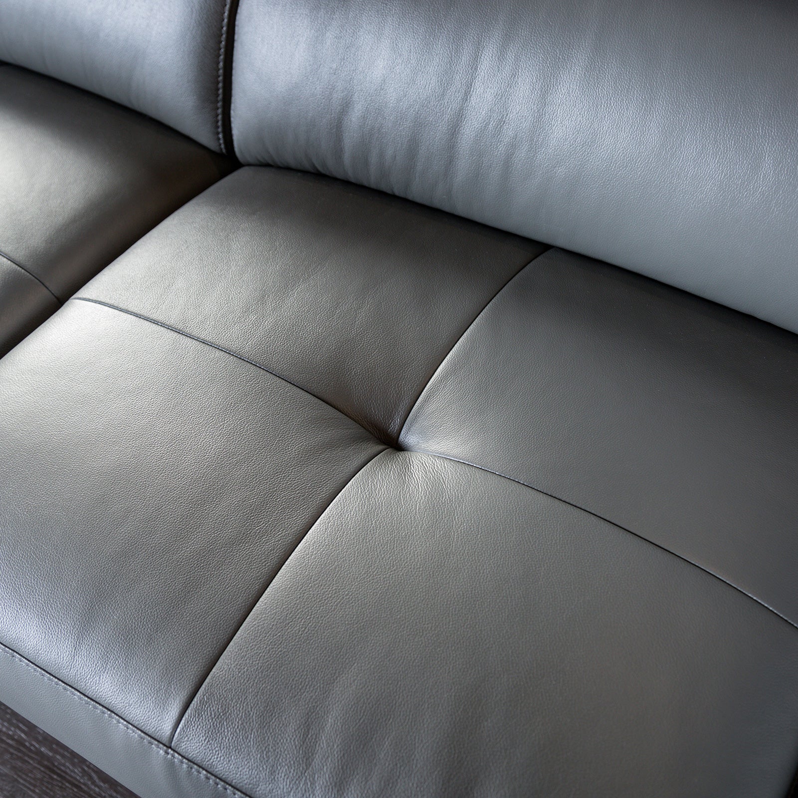 Vadso Dark Gray Leather Match Right Chaise Sectional