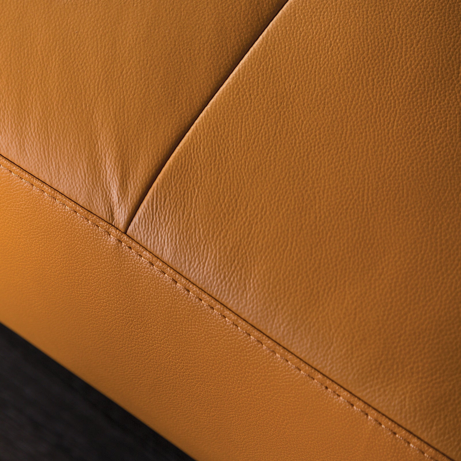 Vadso Tangerine Leather Match Right Chaise Sectional