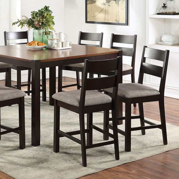 Valdor Dark Oak & Espresso Counter Height Table w/ Leaf